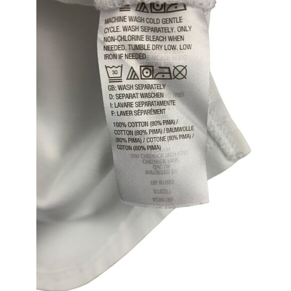 Isaac Mizrahi Live Essentials White Short Sleeve Tee Shirt Size M - Picture 6 of 6